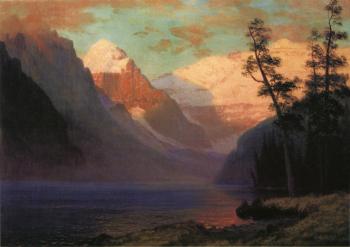 阿爾伯特 比爾施塔特 Evening Glow Lake Louise 阿爾伯特 比爾施塔特 Evening Glow Lake Louise